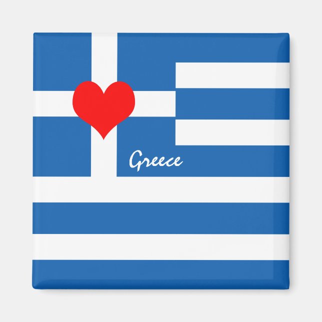 Íman Bandeira e Coração Gregos - Grécia de viagem/adept (Frente)