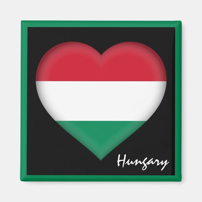 Íman Bandeira e coração húngaros, feriado/esporte na Hu (Frente)