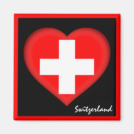 Íman Bandeira e coração suíços, feriado de Suiça/esport