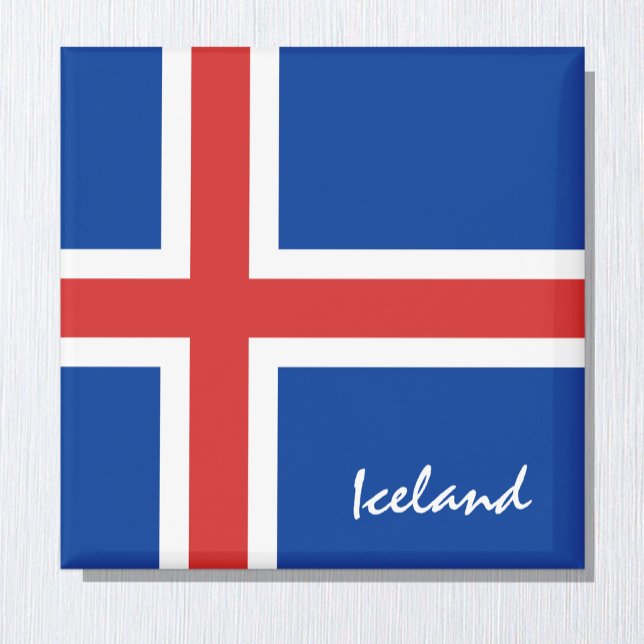 Íman Bandeira e fãs desportivos e de férias da Islândia (Iceland Flag Magnet)