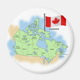 Íman Bandeira e mapa canadenses
