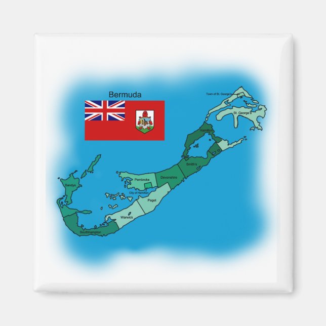 Íman Bandeira e mapa das Bermudas (Frente)