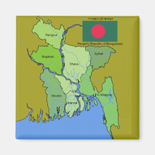 Íman Bandeira e mapa de Bangladesh