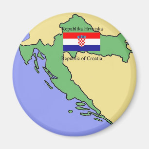 Íman Bandeira e mapa de Croatia