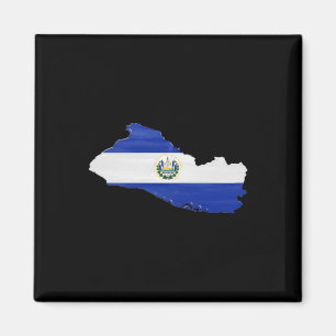 Íman Bandeira e mapa de El Salvador