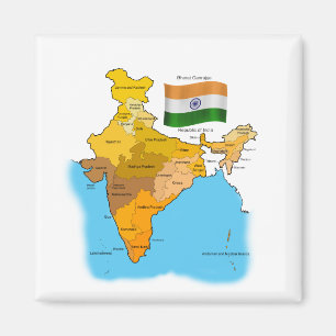 Íman Bandeira e mapa de India