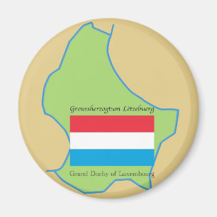 Íman Bandeira e mapa de Luxembourg