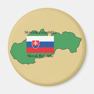 Íman Bandeira e mapa de Slovakia