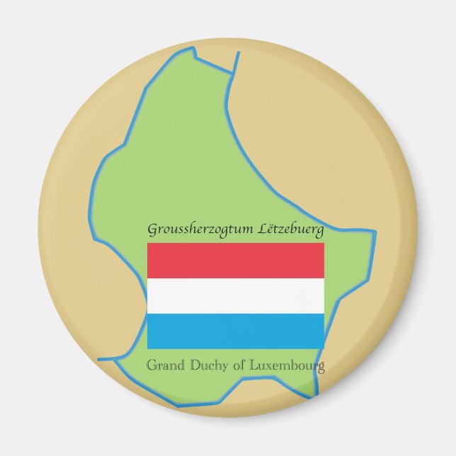 Íman Bandeira e mapa do Luxemburgo (Frente)
