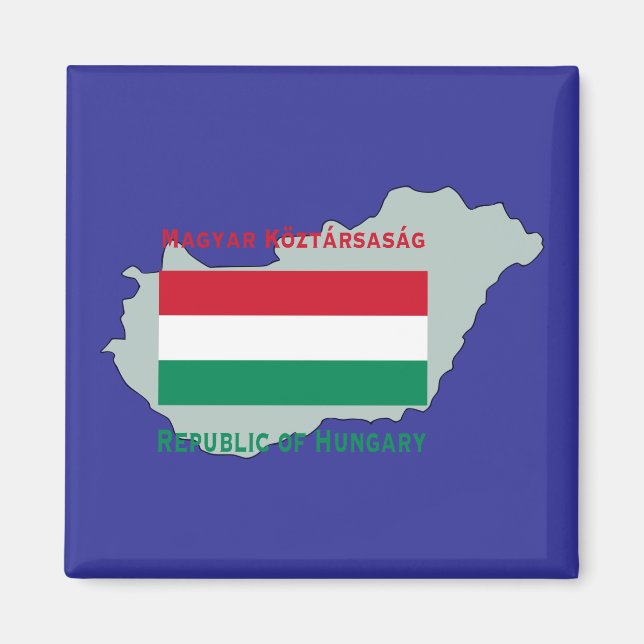 Íman Bandeira e Mapa do Magnete da Hungria (Frente)
