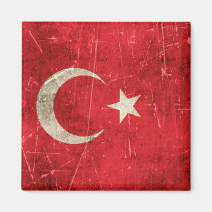 Íman Bandeira envelhecida e riscada do vintage de