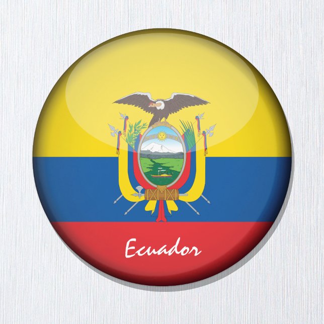 Íman Bandeira equatoriana e equatoriana - fãs de viagem (Criador carregado)
