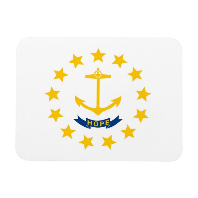 Íman Bandeira estatal de Rhode Island, EUA (Horizontal)