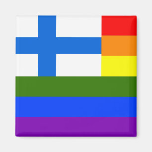 ÍMAN BANDEIRA FINLANDESA DE FINLANDIA DO ARCO-ÍRIS DE