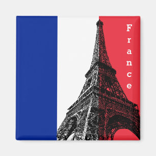 Íman Bandeira francesa e Torre Eiffel - França/adeptos