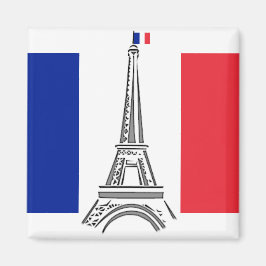 Íman Bandeira francesa Eiffel Tower Paris Magnet