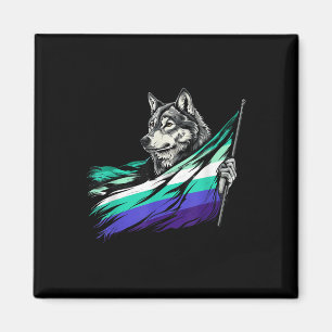 Íman Bandeira Gay Masculina LGBTQ Lobo Orgulho Mlm LGBT