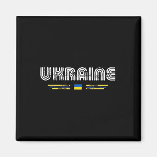 Íman Bandeira Gráfica Tipo Retro Ucrânia 70s 80s