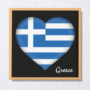 Íman Bandeira grega e Coração grego, feriado Grécia/