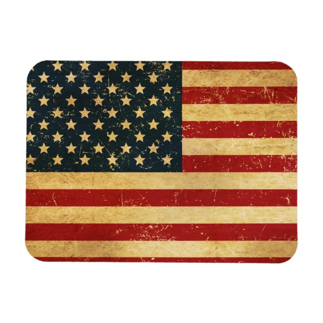 Íman Bandeira Grunge Vintage EUA (Horizontal)
