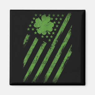 Íman Bandeira Irlandesa Americana Com Sorte De Trevo St