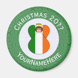 Íman Bandeira Irlandesa Anjo Natal Personalizada
