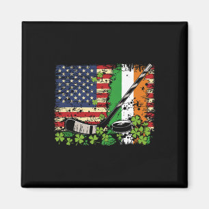 Íman Bandeira Irlandesa EUA Leprechaun Sortudo Hóquei S