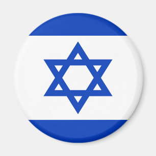 Íman Bandeira Israelense Estrela Judaica Azul e Branco