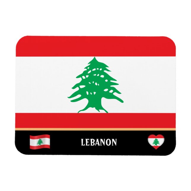 Íman Bandeira libanesa e viagem de país libanês / Líban (Horizontal)