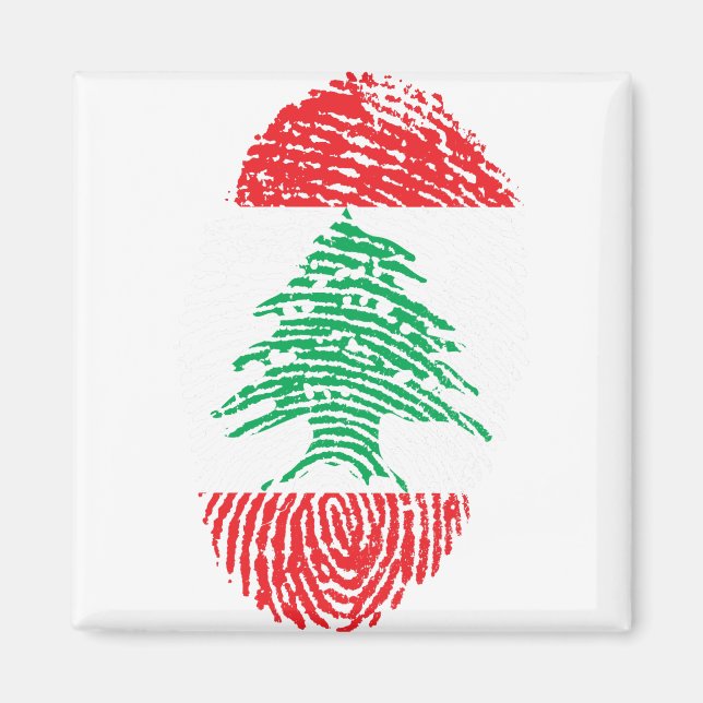Íman Bandeira Libanesa Impressão Digital Orgulho do Paí (Frente)