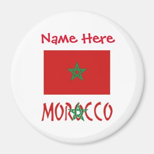 Íman Bandeira Marroquina Marrocos Vermelho Nome Persona