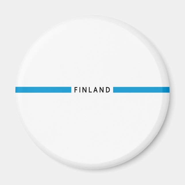 Íman Bandeira minimalista da Finlândia (Frente)