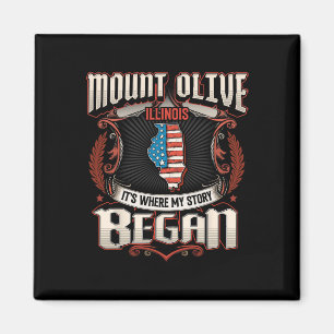 Íman Bandeira Mount Olive Illinois EUA 4 De Julho 