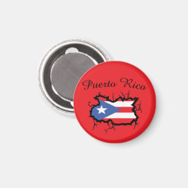 Íman Bandeira Nacional Mínima do Mapa de Porto Rico