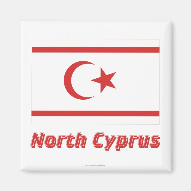 Íman Bandeira Norte de Chipre com Nome (Frente)