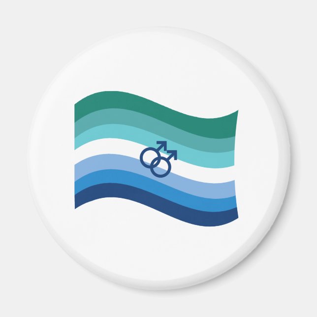 Íman Bandeira Ondulada Azul Orgulho do Amor Gay Masculi (Frente)