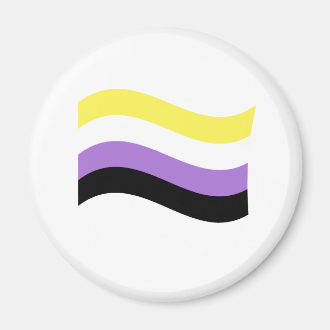 Íman Bandeira Ondulante Não Binária (Frente)