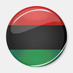 Íman Bandeira pan-Africano redonda lustrosa