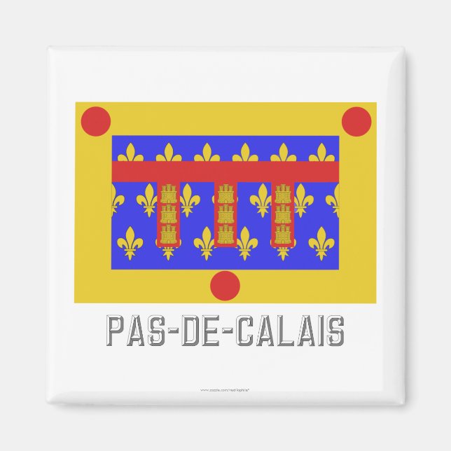Íman Bandeira Pas-de-Calais com nome (Frente)