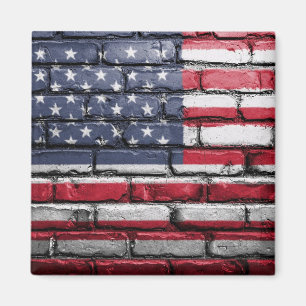 Íman Bandeira Patriótica Americana no Muro
