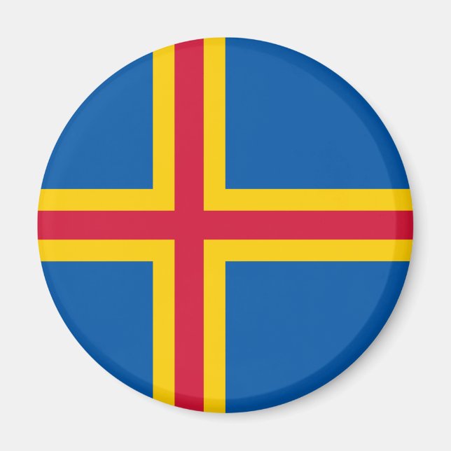 Íman Bandeira Patriótica das Ilhas Åland (Frente)