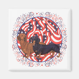 Íman Bandeira Patriótica de Dachshunds