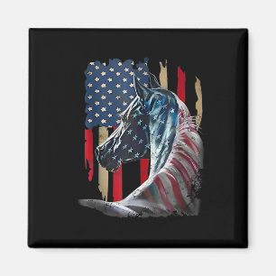 Íman Bandeira Patriótica Usa Bandeira Vintage Horse 4 D
