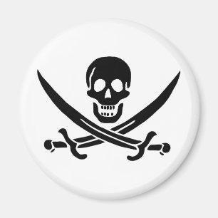 Íman Bandeira Pirata Caveira Espadas Cruzadas