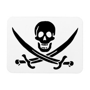 Íman Bandeira Pirata Caveira Espadas Cruzadas