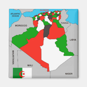 Íman bandeira política do mapa do país de Argélia