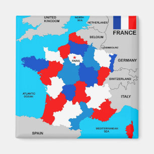 Íman bandeira política do mapa do país de france