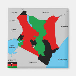 Íman bandeira política do mapa do país de kenya