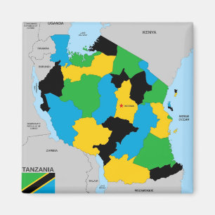 Íman Bandeira política do mapa do país de Tanzânia