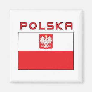Íman Bandeira polonesa do falcão com Polska